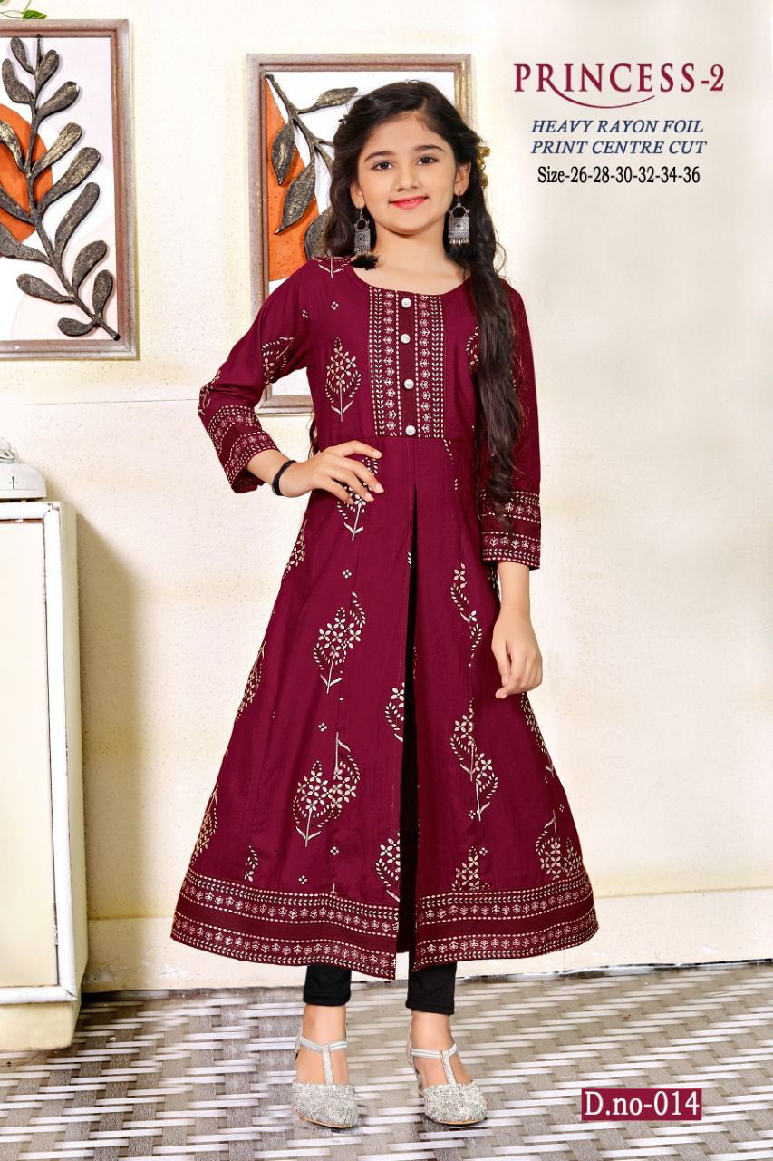 Princess Vol 2 Kids Exclusive Wholesale Girls Wear Kurti Catalog
